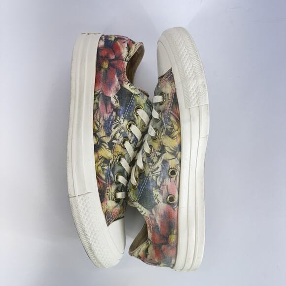 Converse All Star Women Sze 7 Low Top Floral Print 547279F Lace Up Casual Canvas - Picture 7 of 11